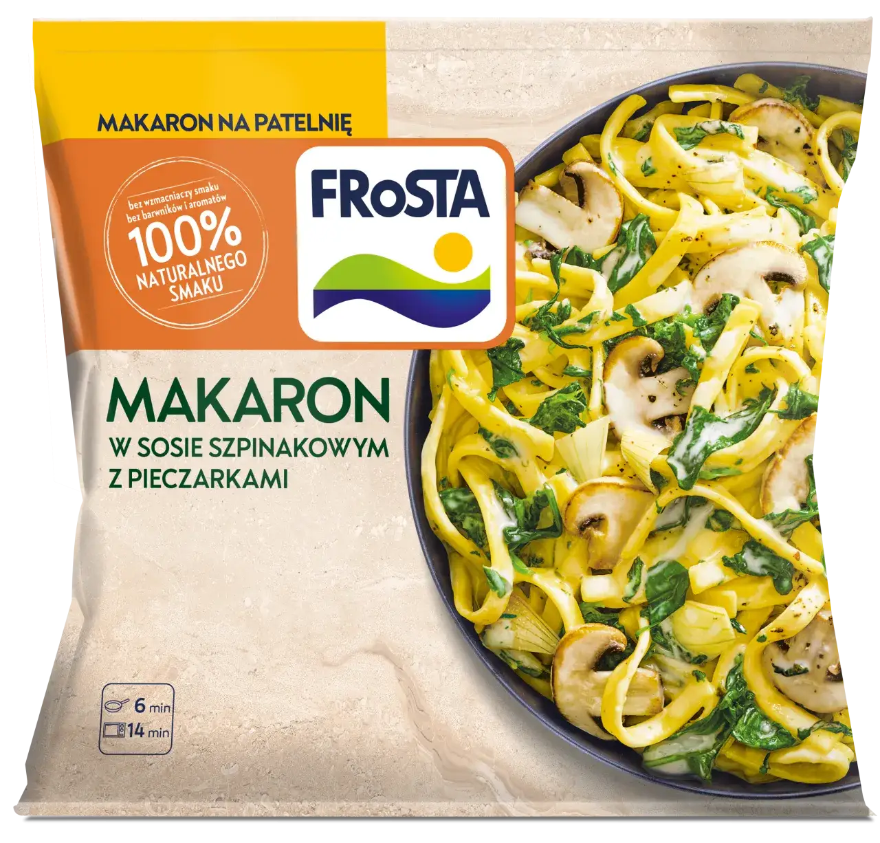 gotowy makaron ze szpinakiem
